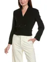 Theory Double-breasted Admiral Crepe Crop Trench Coat