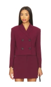 Theory Crop Double-breasted Jacket Grenache In Red