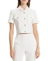 Theory Short Sleeve Crop Jacket In White
