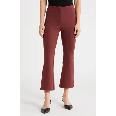 Theory Crop Kick Flare Pants In Burgundy