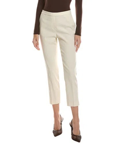Theory Crop Linen-blend Pant In Neutral