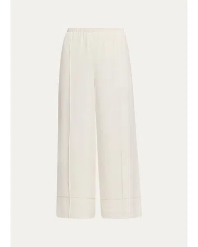 Theory Crop Pintuck Wide-leg Pants In Animal Print