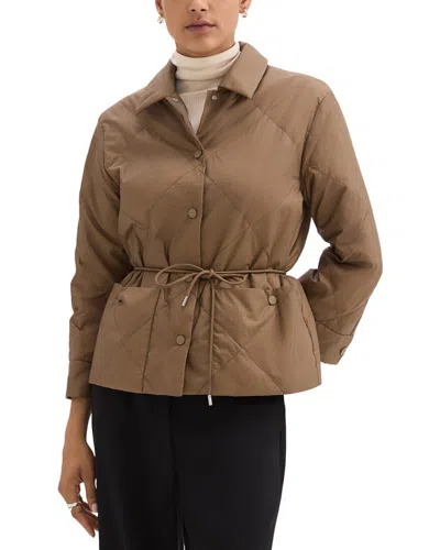 Theory Crop Quilt Jacket In Brown