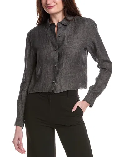THEORY CROP TAPER BLOUSE