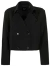 Theory Crop Trench Admir Clothing In Black