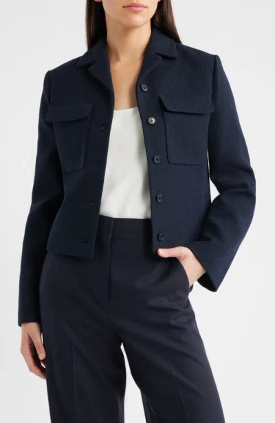 Theory Crop Utility Jacket In Blue