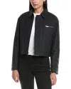 Theory Crop Wool-blend Jacket In Gray