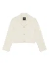 Theory Cropped Button-front Jacket In Gray