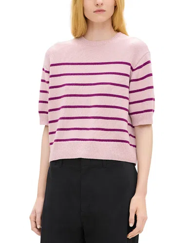 Theory Cropped Cashmere Crewneck Sweater Tee In Brown