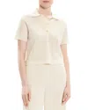 Theory Cotton Blend Knit Polo Top