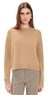 Theory Cropped Cashmere Pullover Sweater New Camel In Brown