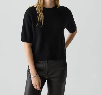 Theory Cropped Cashmere Tee In Black