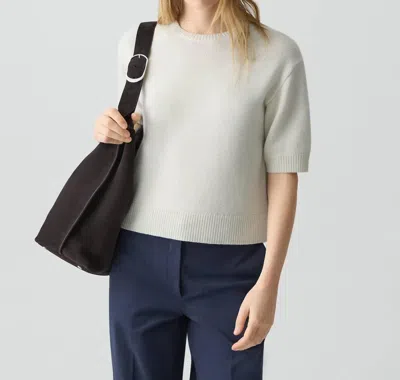 Theory Cropped Cashmere Tee In Ivory In Multi