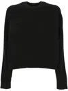 Theory Cropped Crewneck Jumper In Black