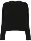Theory Cropped Crewneck Jumper In Black