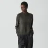 Theory Cropped Crewneck Sweater In Cashmere In Gray