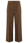 Theory Cropped Cuffed City Pants In Brown