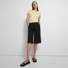 Theory Cropped Culotte In Good Wool In Black