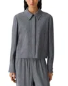 Theory Cropped Denim Jacket In Gray