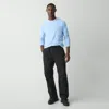 Theory Cropped Drawstring Pant In Cotton-blend In Black