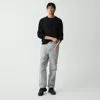 Theory Cropped Drawstring Pant In Cotton-blend In Dark Vapor