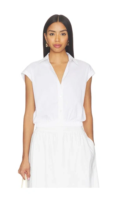 Theory Cropped Elastic Shirt In White