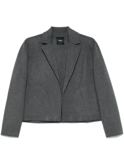 Theory Cropped Jacket In Grey