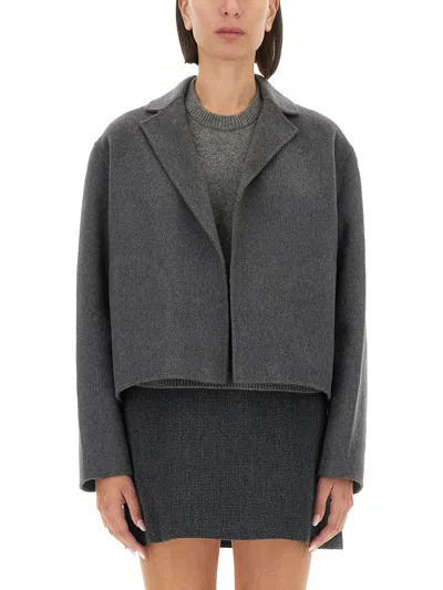 Theory Cropped Jacket In Grey