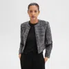 Theory Collarless Open Front Jacket In Black Multi