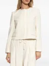 Theory Cropped Jacket In Rice In Neutral