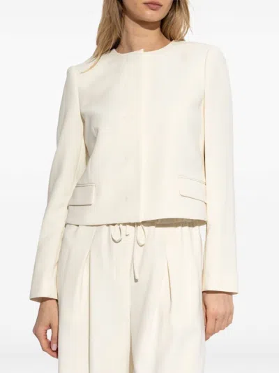 Theory Cropped Jacket In Rice In Neutral