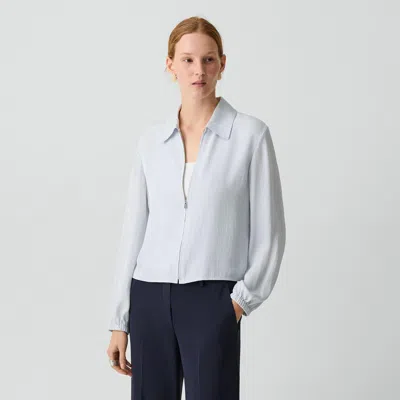 Theory Cropped Jacket In Washed Twill In Gray