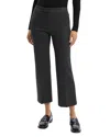 Theory Herringbone Knit Cropped Pants In Charcoal Melange