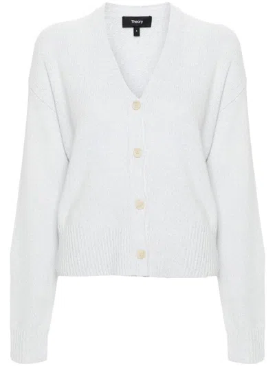 Theory Cropped Ls Cardi.woo Clothing In 1om Ice Mouline