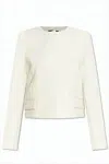 Theory Cropped Minimalist Jacket With Concealed Fastening In White