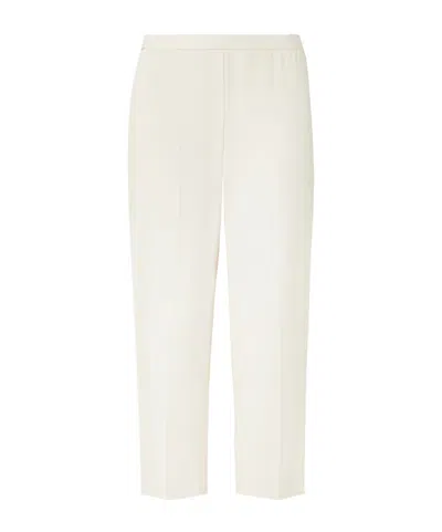 Theory Cropped Plissé-crepe Straight-leg Pants In White