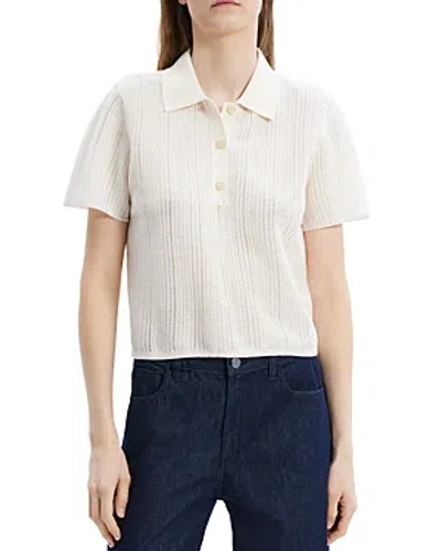 Theory Cropped Polo In Neutral