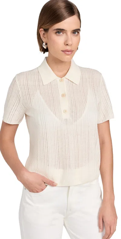 Theory Poloshirt Aus Einer Gerippten Leinenmischung In Weiss