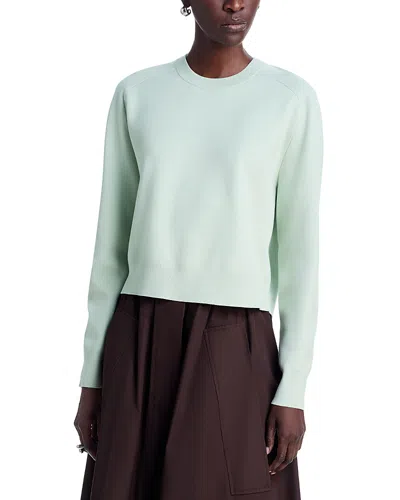 Theory Cropped Pullover Sweater In Green