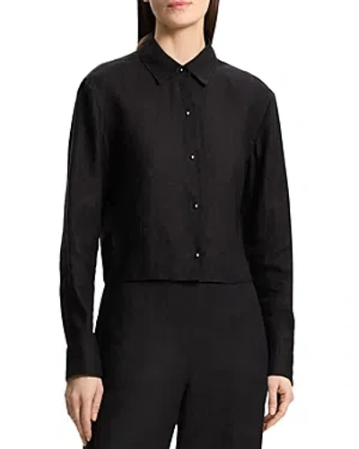 Theory Cropped Shirt In Black