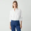 Theory Cropped Shirt In Good Cotton In White