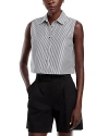 Theory Cropped Shirt In Navy Multi