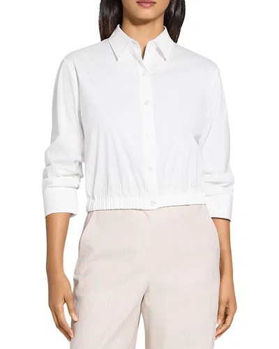 THEORY CROPPED SHIRT IN GOOD COTTON