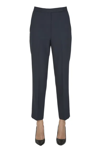 Theory Cropped Straight Leg Trousers In Blue