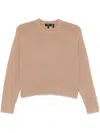 Theory Cropped Sweater In Camel
