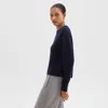 Theory Cropped Sweater In Cashmere In Deep Navy