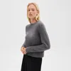 Theory Cropped Sweater In Cashmere In Light Charcoal