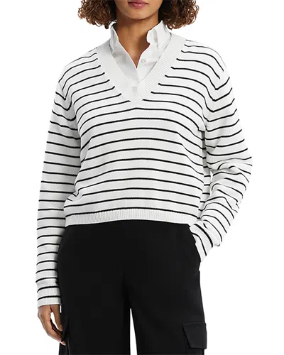 Theory Cropped Sweater In White