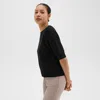 Theory Cropped Tee In Cashmere In Black