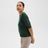 Theory Cropped Tee In Cashmere In Hunter Green